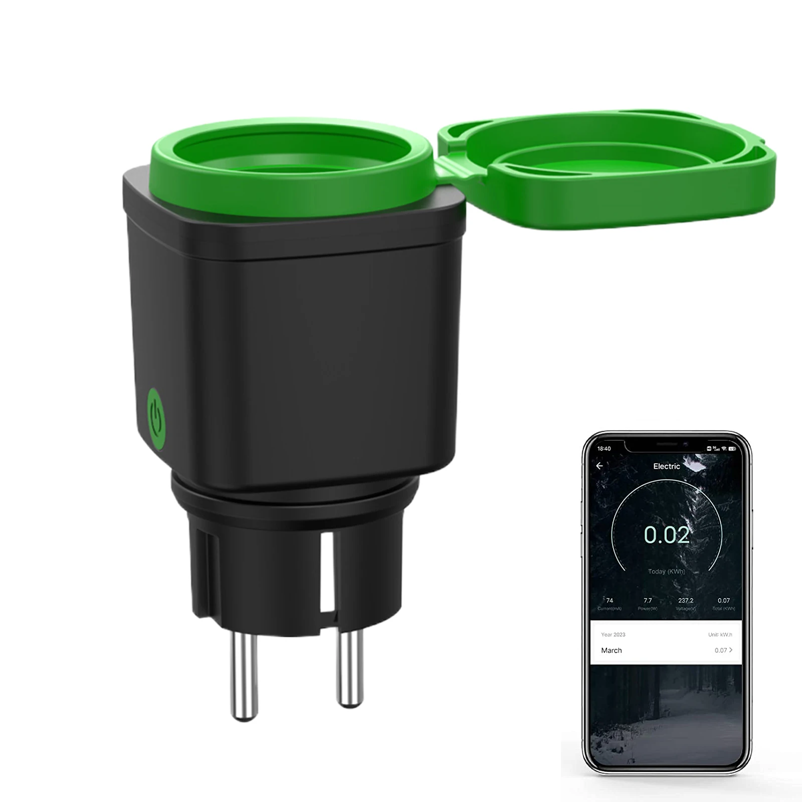 1 pc Green Tuya Smart WiFi Plug IP44 Rating 13A Remote Voice Control Power Energy Monitor Socket Timing Function Work With Alexa
1 pc Green Tuya Smart WiFi Plug IP44 Rating 13A Remote Voice Control Power Energy Monitor Socket Timing Function Work With Alexa