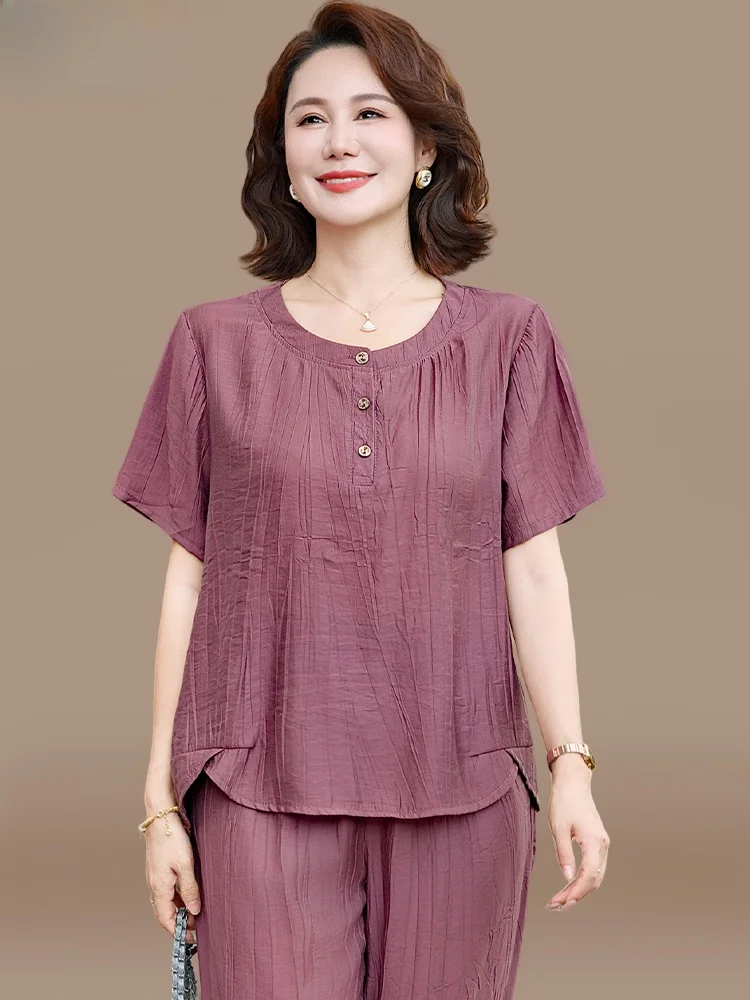 plus Size Summer Outfit Casual Cotton Linen ort Sve Women's Top Bot Set Faionable Loose Fit Nine Point Pants
plus Size Summer Outfit Casual Cotton Linen ort Sve Women's Top Bot Set Faionable Loose Fit Nine Point Pants