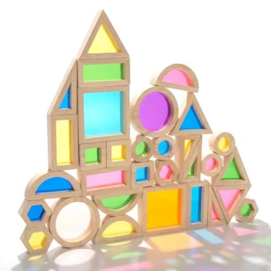 Wood Building Blocks Set for,32 Pcs Rainbow Stacker Stacking Game Construction Toys Set Preschool Colorful Learning Educational
Wood Building Blocks Set for,32 Pcs Rainbow Stacker Stacking Game Construction Toys Set Preschool Colorful Learning Educational