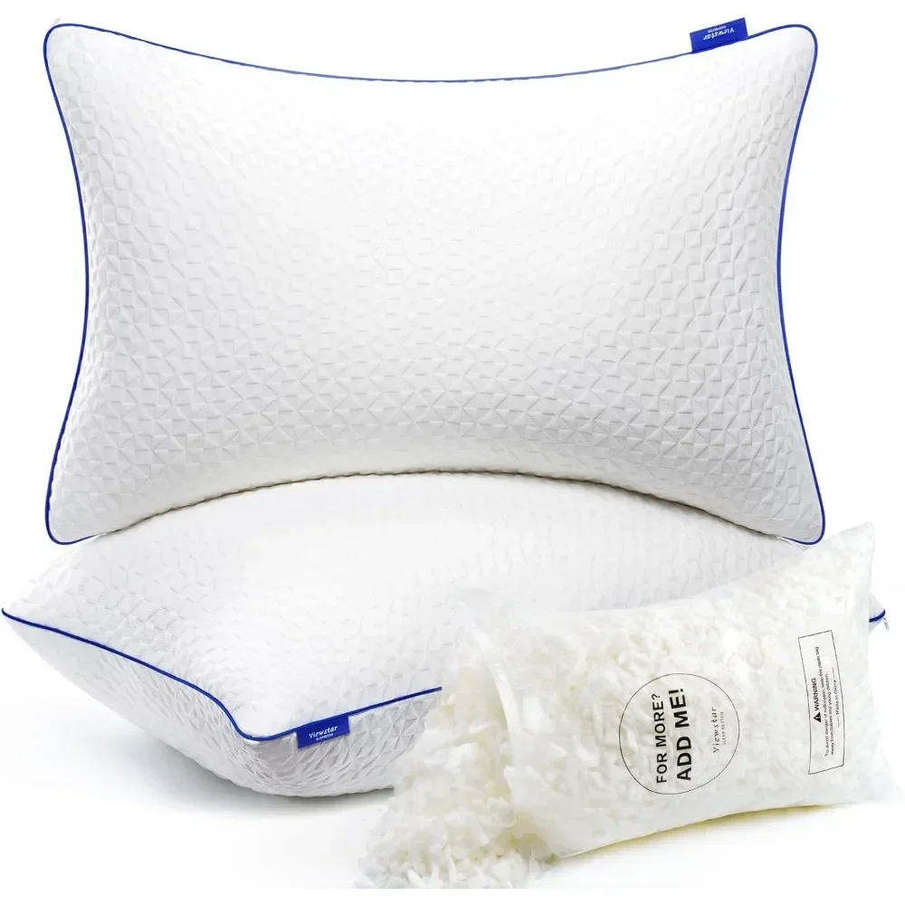 Shredded Memory Foam Pillows Queen Size Set of 2, Adjustable Firm Pillows for Side Back Stomach Sleepers, Bed Pillows with
Shredded Memory Foam Pillows Queen Size Set of 2, Adjustable Firm Pillows for Side Back Stomach Sleepers, Bed Pillows with