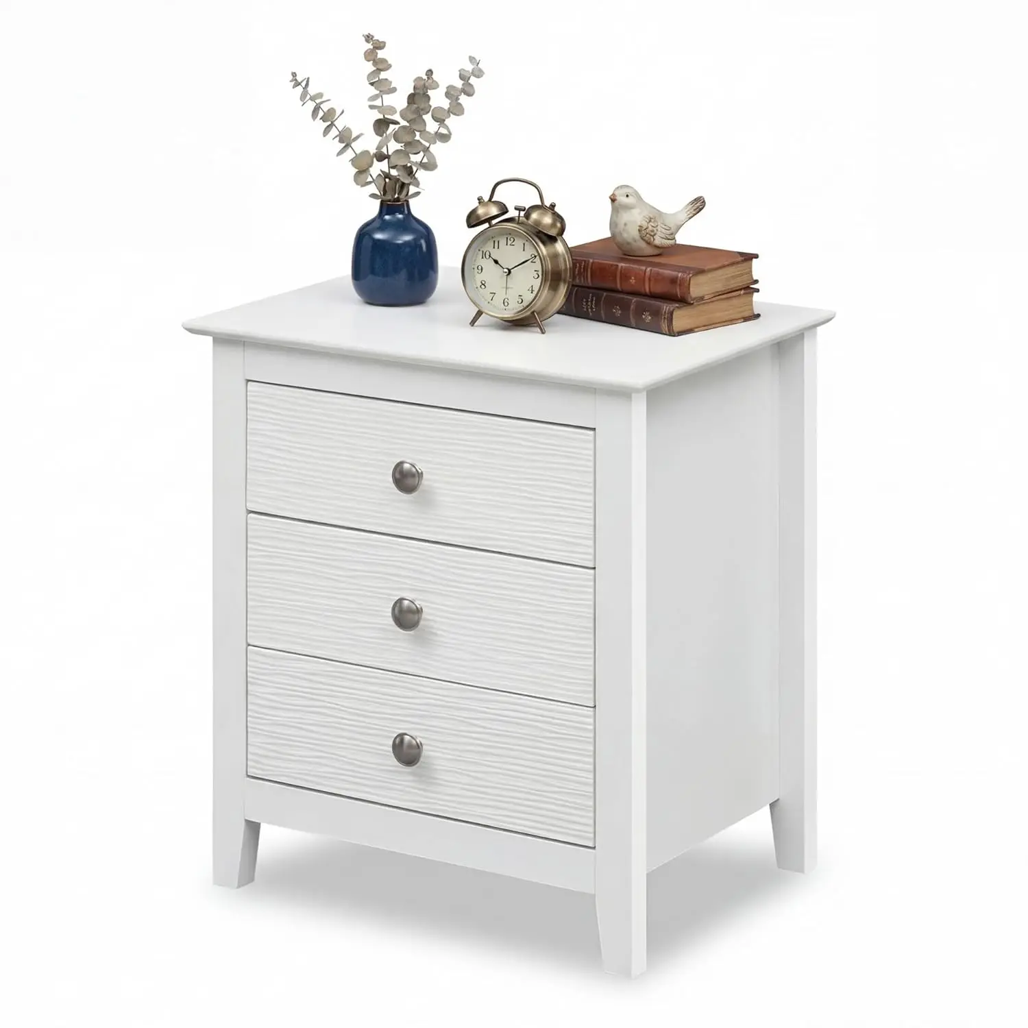 Modern Farmhouse Nightstand with 3 Drawers, Bedside Table with Wood Grain Fronts & Sleek Knobs, Wooden End Table, Customized
Modern Farmhouse Nightstand with 3 Drawers, Bedside Table with Wood Grain Fronts & Sleek Knobs, Wooden End Table, Customized