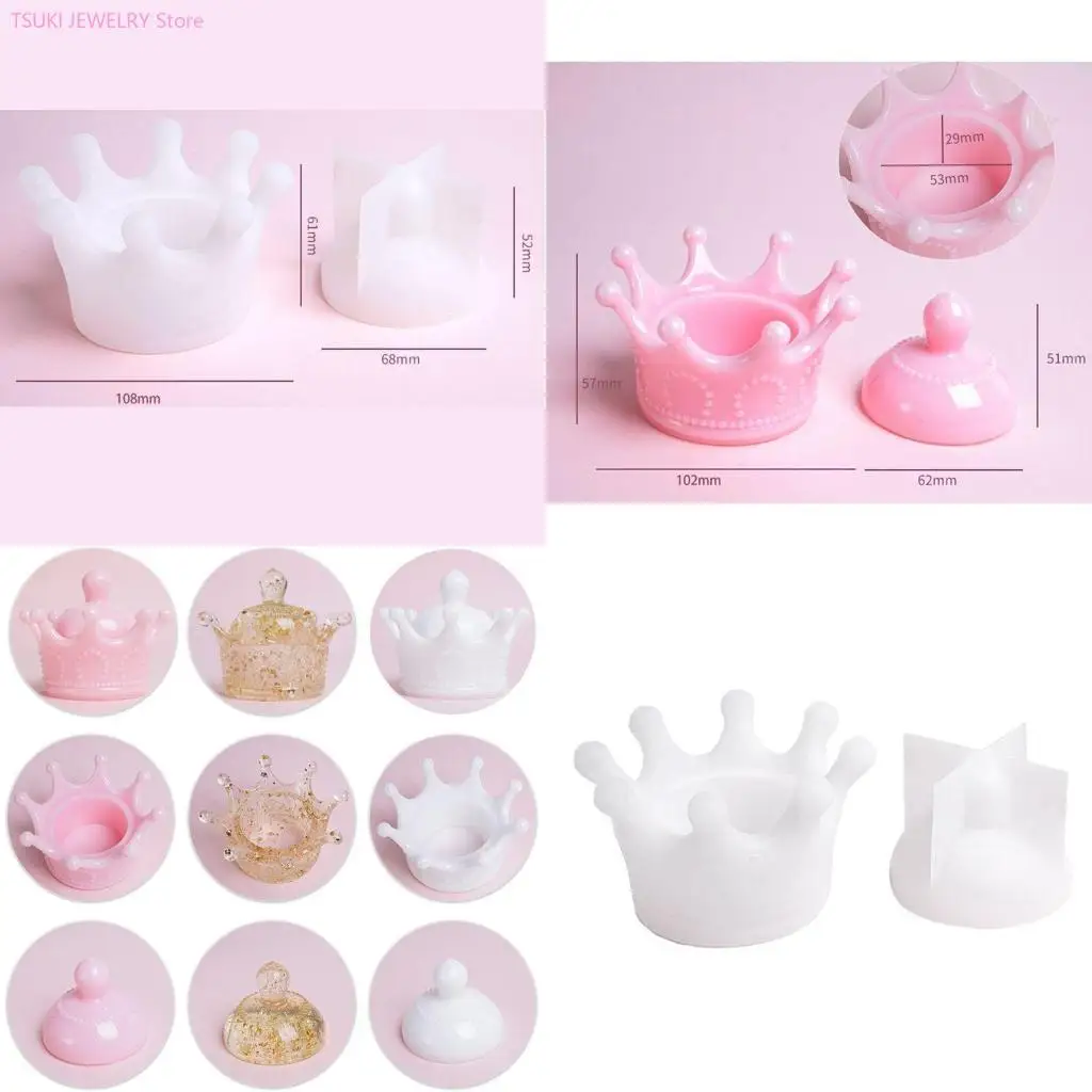 62KE DIY Crown Jewelry Storage Box Epoxy Resin Casting Silicone Mold Craft Tools
62KE DIY Crown Jewelry Storage Box Epoxy Resin Casting Silicone Mold Craft Tools