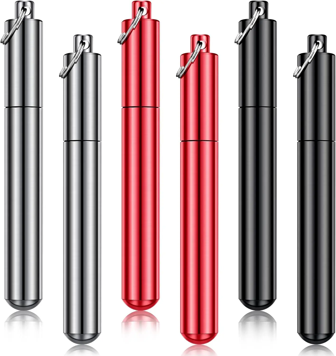 6-Piece Portable Airtight Aluminum Storage Tubes with Keychain for Travel, Camping, Picnic - 3 Colors
6-Piece Portable Airtight Aluminum Storage Tubes with Keychain for Travel, Camping, Picnic - 3 Colors