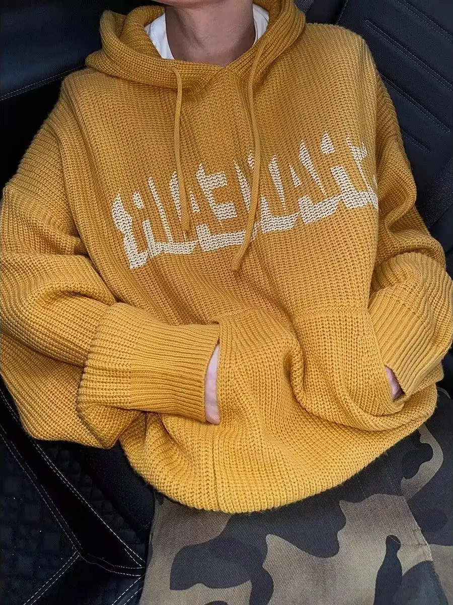 Ретро-стиль, свободный крой, желтый вязаный свитер-худи для подростков и мужчин, весна-осень, одежда для пар
Ретро-стиль, свободный крой, желтый вязаный свитер-худи для подростков и мужчин, весна-осень, одежда для пар