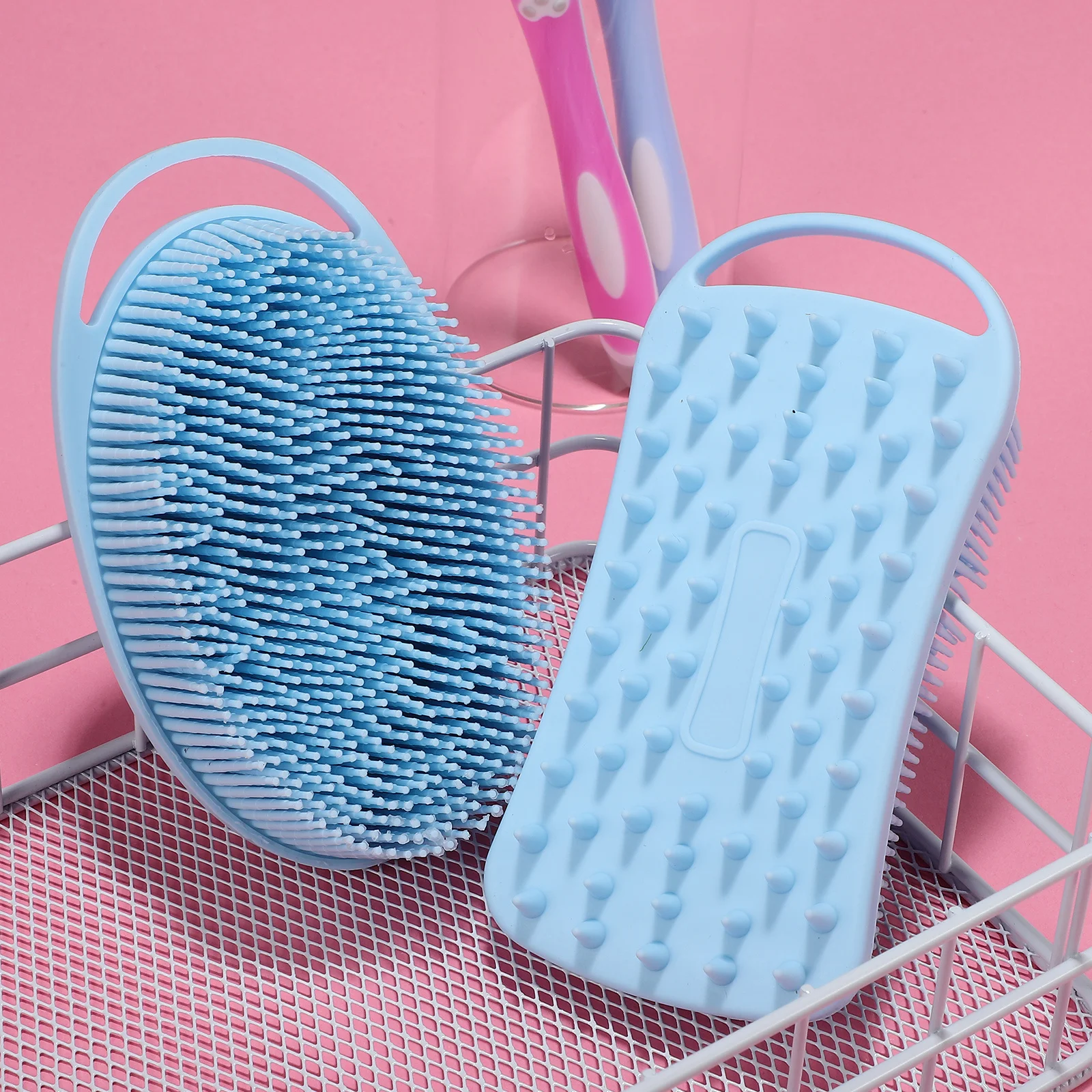 2 шт. силиконовых скраберов для тела, щеток для душа и ванны, отшелушивающих щеток для душа для нежной кожи, с удобным захватом для легкой очистки
2 шт. силиконовых скраберов для тела, щеток для душа и ванны, отшелушивающих щеток для душа для нежной кожи, с удобным захватом для легкой очистки