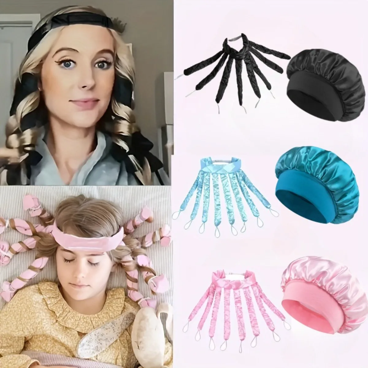 2-Pack Long Hair Curling Headband, Satin No-Heat Curling Iron with Adjustable Straps, Extra Large Satin Sleeping Cap
2-Pack Long Hair Curling Headband, Satin No-Heat Curling Iron with Adjustable Straps, Extra Large Satin Sleeping Cap