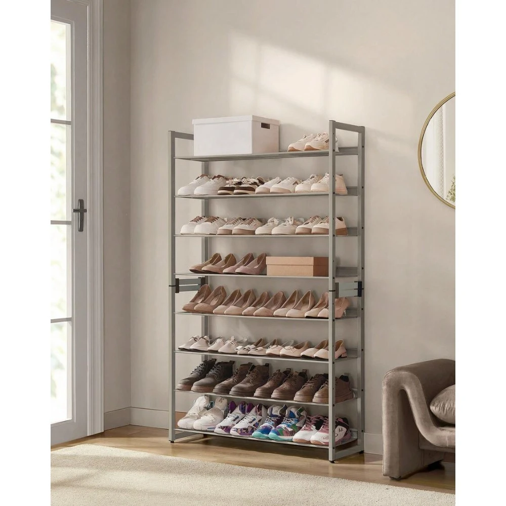 Shoe Rack, 8-Tier Shoe Organizer, Metal Rack For Garage,4-Tier Stackable Shelf, Angled Shelves, 32-40 Pairs
Shoe Rack, 8-Tier Shoe Organizer, Metal Rack For Garage,4-Tier Stackable Shelf, Angled Shelves, 32-40 Pairs