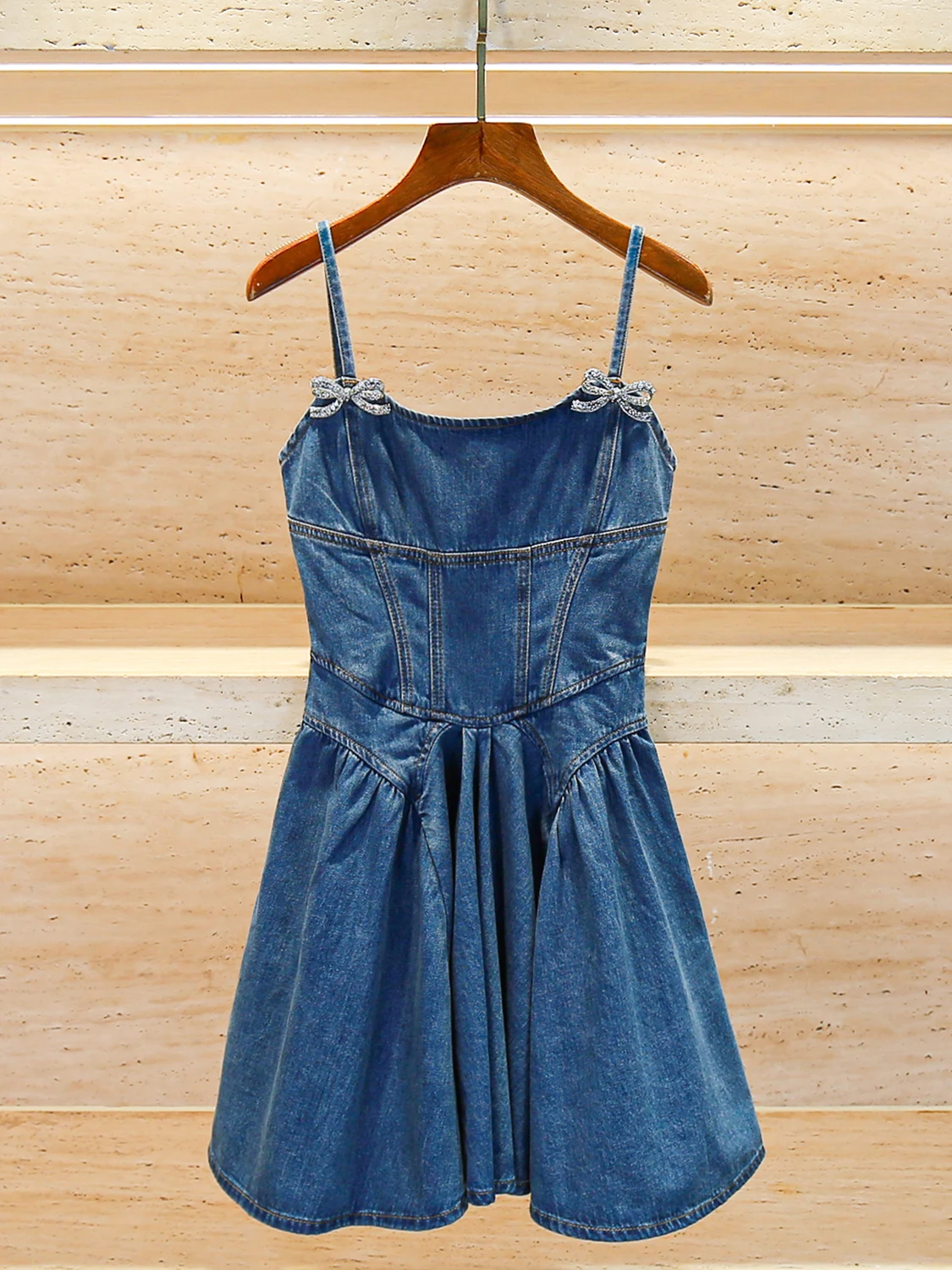 High Waist A-Line Dr with Knot And Diamond Embellied Denim Strap for Women Ele Miss Rich Sle
High Waist A-Line Dr with Knot And Diamond Embellied Denim Strap for Women Ele Miss Rich Sle