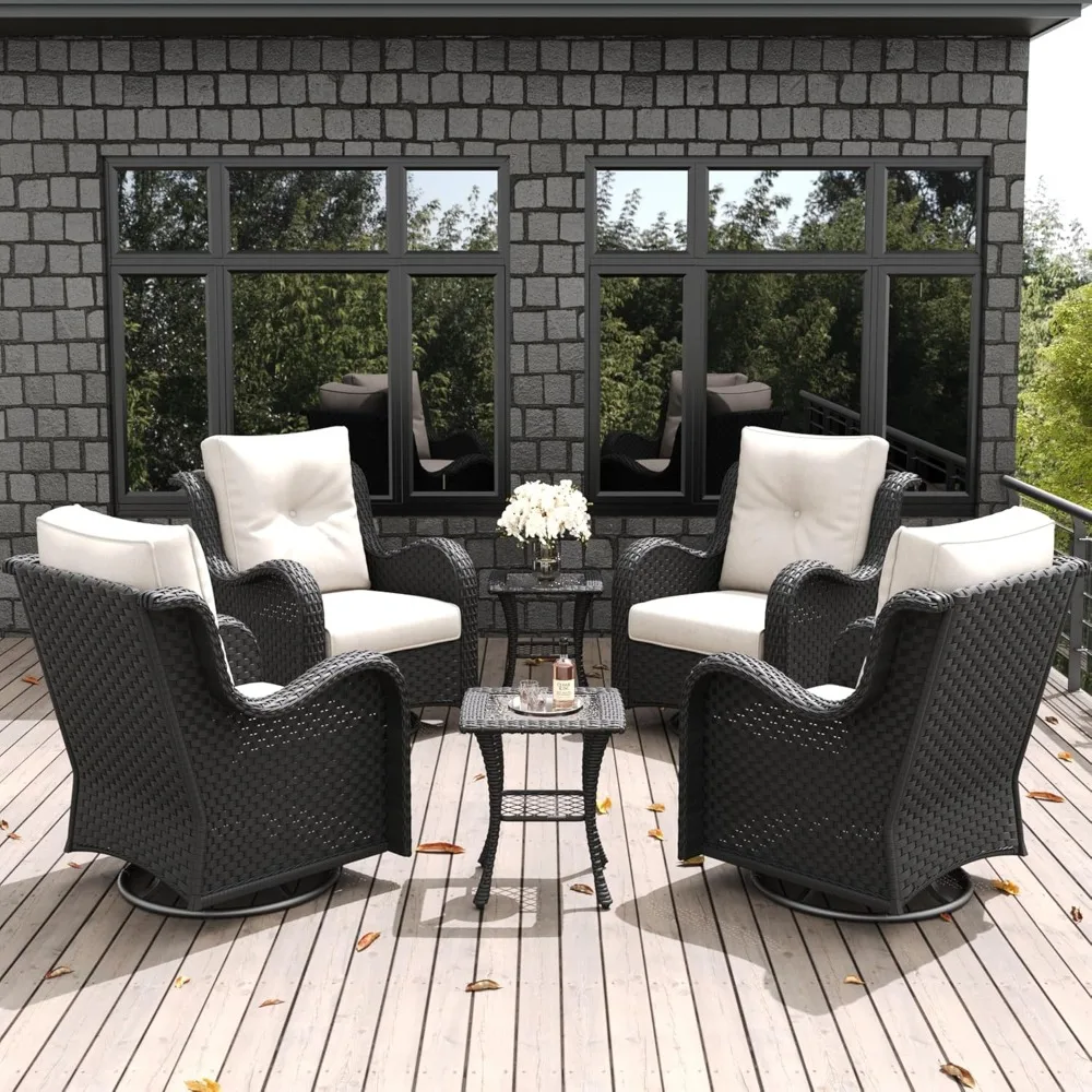6 Pieces Outdoor Patio Furniture Set, Rattan Wicker Swivel Rocker Chairs Sets with Swivel Glider Chairs and Coffee Table
6 Pieces Outdoor Patio Furniture Set, Rattan Wicker Swivel Rocker Chairs Sets with Swivel Glider Chairs and Coffee Table