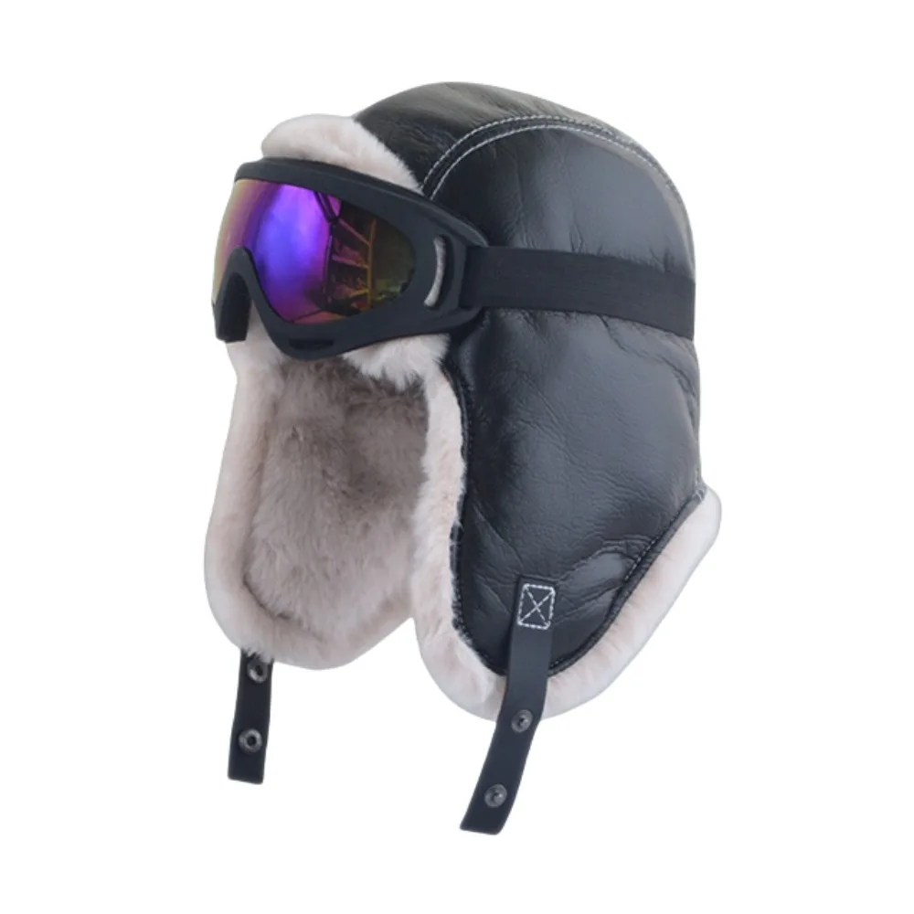 Fashion PU Leather Ski Cap with Glasses Warm Cute Kids Plush Pilot Hat Thickened Soft Streetwear
Fashion PU Leather Ski Cap with Glasses Warm Cute Kids Plush Pilot Hat Thickened Soft Streetwear