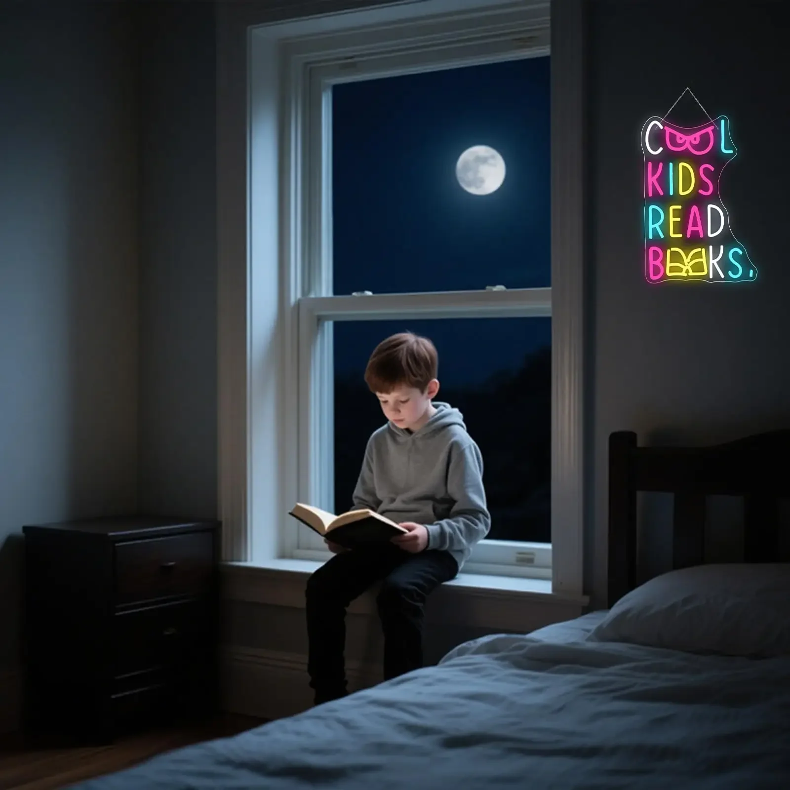 Cool Kids Read Books Neon Sign Student Light Student Sign Suitable for Classroom Library Bookstore Study Room
Cool Kids Read Books Neon Sign Student Light Student Sign Suitable for Classroom Library Bookstore Study Room