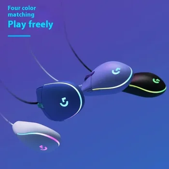 로지텍 G102 화이트 2 세대 인체 공학적 게이밍 마우스, 8000 DPI 유선 게이밍 마우스, RGB 백라이트 게이밍 마우스, 6 키