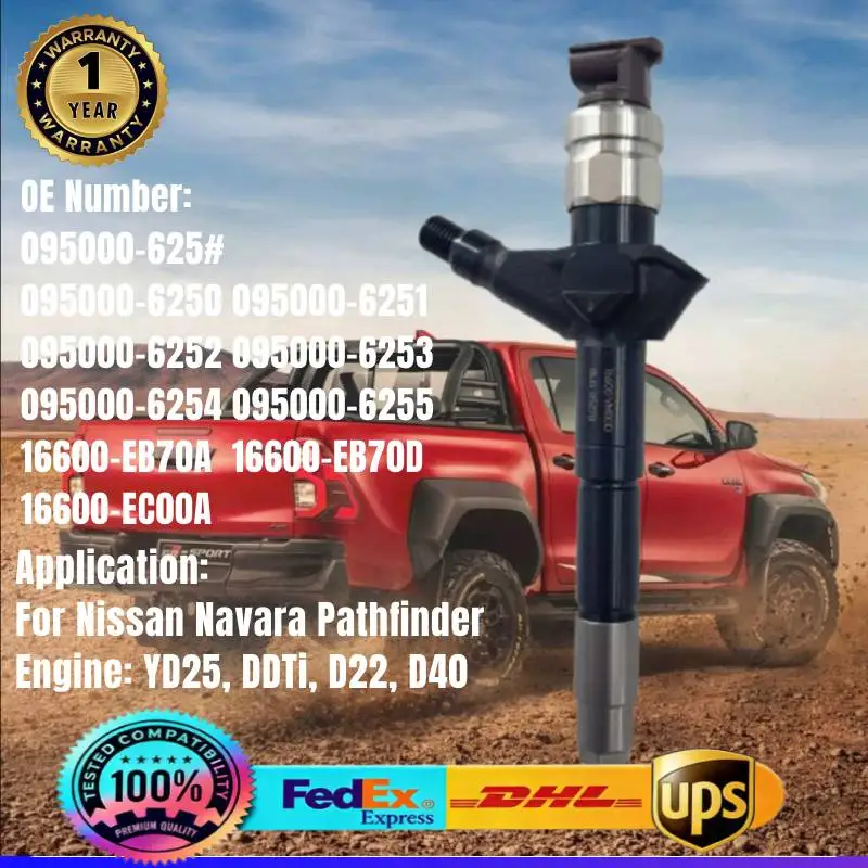 095000-6250 16600-EB70A 16600-EC00A 095000-6251 Common Rail Injecctor for Nissan Pathfinder Navara YD25 DDTi D22 D40 Engine
095000-6250 16600-EB70A 16600-EC00A 095000-6251 Common Rail Injecctor for Nissan Pathfinder Navara YD25 DDTi D22 D40 Engine