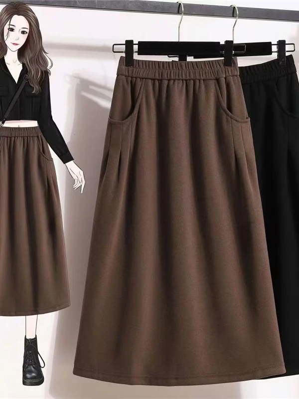 Fleece Lined Thickened Elastic Waist A-Line Skirt Women's Umbrella Skirt Half-length High-waisted Slimming Long Skirt Autumn ...
Fleece Lined Thickened Elastic Waist A-Line Skirt Women's Umbrella Skirt Half-length High-waisted Slimming Long Skirt Autumn ...
