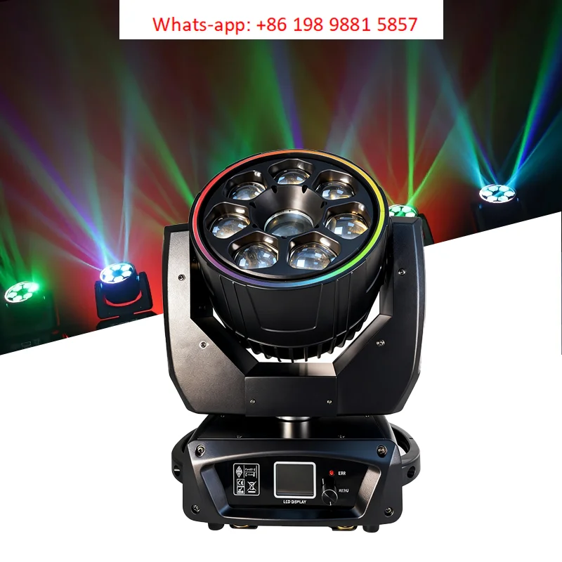 7x40W Bee Eye Moving Head Light 3 in 1 with 8W RGB Animation Laser & LED Ring | Pixel Zoom Wash Beam Stage Light Fo DJ Nightclub
7x40W Bee Eye Moving Head Light 3 in 1 with 8W RGB Animation Laser & LED Ring | Pixel Zoom Wash Beam Stage Light Fo DJ Nightclub