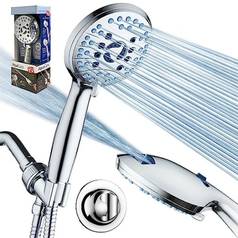 AquaCare Retail Pack High Pressure 8-setting Handheld Shower Head - Built-in Power Wash to Clean Tub, Tile and Pets, Overhead a
AquaCare Retail Pack High Pressure 8-setting Handheld Shower Head - Built-in Power Wash to Clean Tub, Tile and Pets, Overhead a