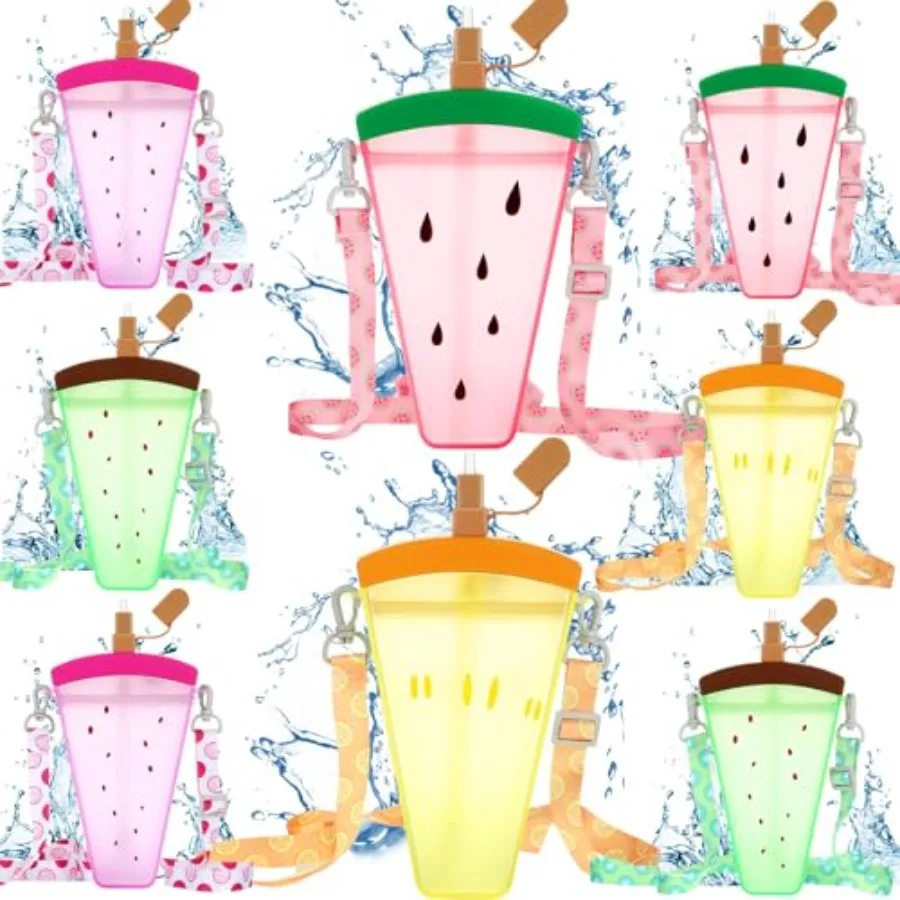 8 Pcs Cute Water Bottles with Straw Kawaii Ice Cream Cups Leak Proof Drinking Bottles with Adjustable Shoulder Strap for Sports
8 Pcs Cute Water Bottles with Straw Kawaii Ice Cream Cups Leak Proof Drinking Bottles with Adjustable Shoulder Strap for Sports