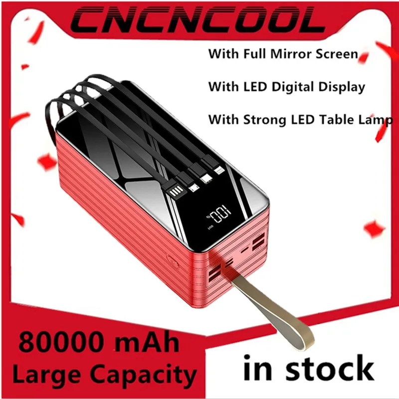 2022 Cncncool 80000mAh Large Capacity LED Powerbank 80000 MAh 2.1A Fast Charging External Battery Camping For IPhone Samsung
2022 Cncncool 80000mAh Large Capacity LED Powerbank 80000 MAh 2.1A Fast Charging External Battery Camping For IPhone Samsung
