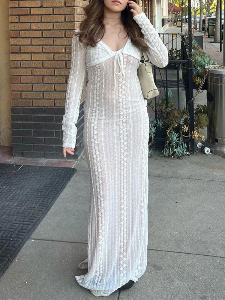 TARUXY Lace Dress Sets Women Bodycon Long Sleeve Cover-up Ladies Split V Neck Slim High Waist Dresses For Woman Summer Casual
TARUXY Lace Dress Sets Women Bodycon Long Sleeve Cover-up Ladies Split V Neck Slim High Waist Dresses For Woman Summer Casual