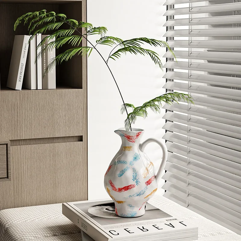 CLL high sense hand-painted art ceramic kettle vase home living room niche design decoration
CLL high sense hand-painted art ceramic kettle vase home living room niche design decoration