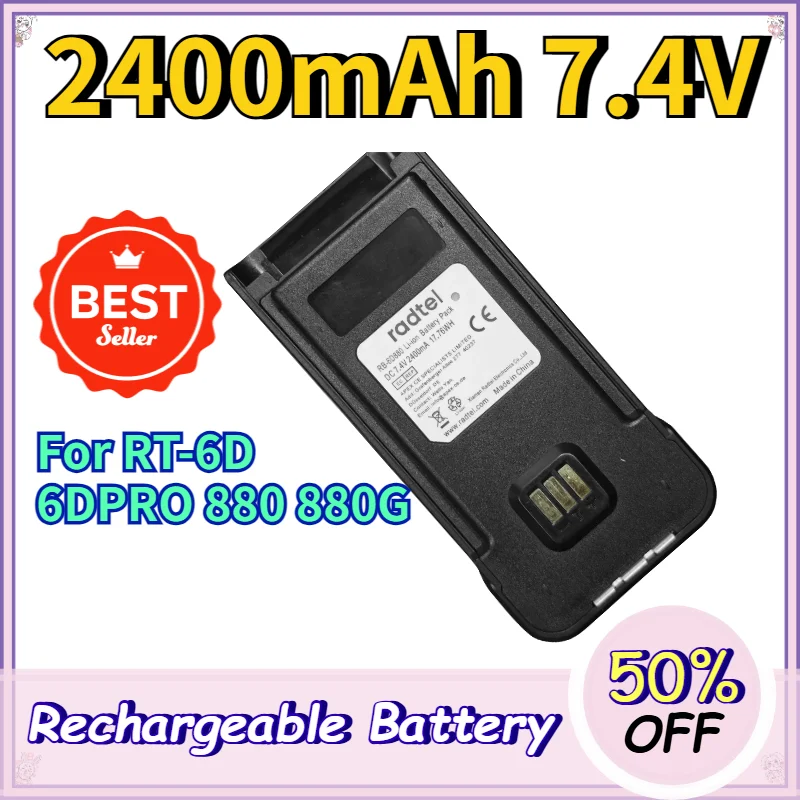 In Stock 7.4V 2400mAh/17.76Wh Radtel Battery for RT-6D RT-6DPRO RT-880 RT-880G High Capacity Li ion Replacement
In Stock 7.4V 2400mAh/17.76Wh Radtel Battery for RT-6D RT-6DPRO RT-880 RT-880G High Capacity Li ion Replacement