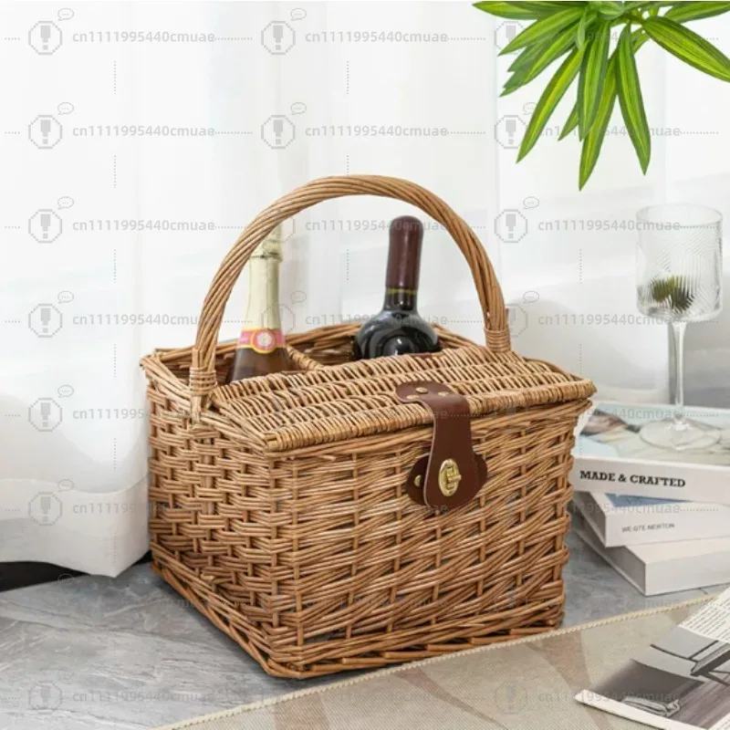 Camping Portable Wicker Storage Basket - Rattan Weaving Food Picnic & Red Wine Basket for Outdoor Outings
Camping Portable Wicker Storage Basket - Rattan Weaving Food Picnic & Red Wine Basket for Outdoor Outings