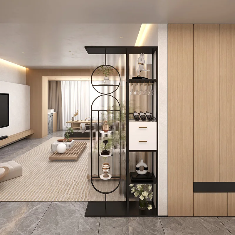 Creative living room shielding entrance cabinet Changhong glass partition modern simple screen wall entrance door rack
Creative living room shielding entrance cabinet Changhong glass partition modern simple screen wall entrance door rack