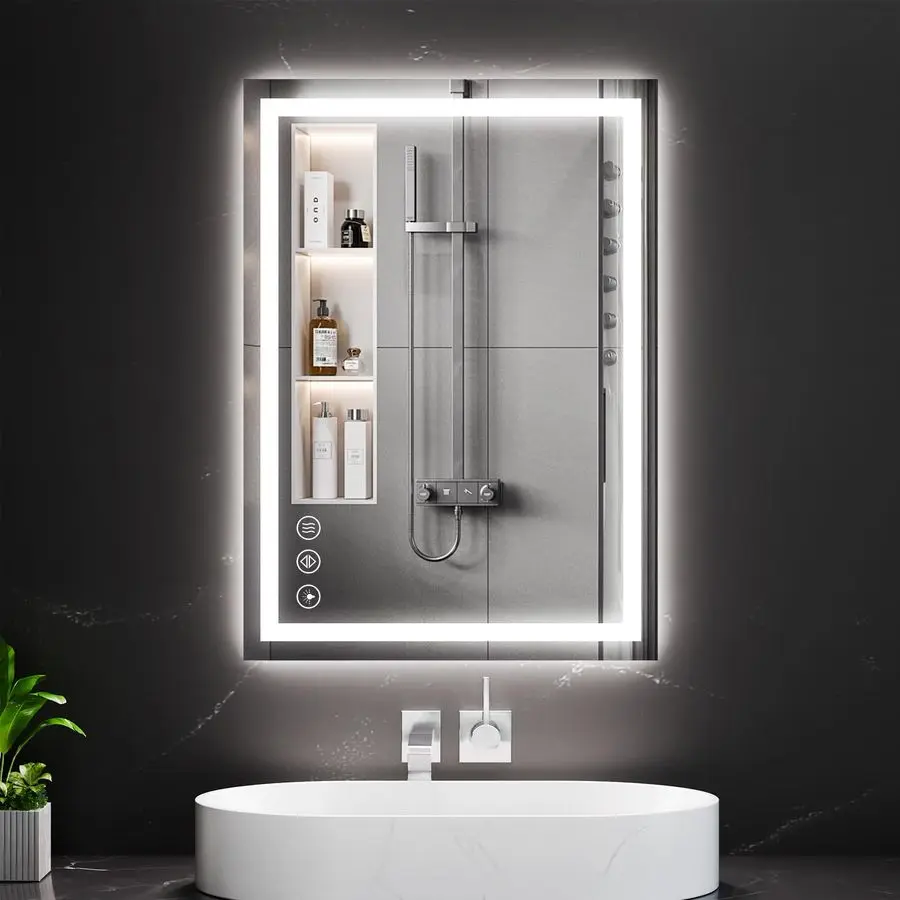 20x28 LED Bathroom Mirror, Backlit Front Lit, LED Bathroom Mirror with Lights for Wall, 3 Colors, AntiFog, Dimmable Brightness,
20x28 LED Bathroom Mirror, Backlit Front Lit, LED Bathroom Mirror with Lights for Wall, 3 Colors, AntiFog, Dimmable Brightness,