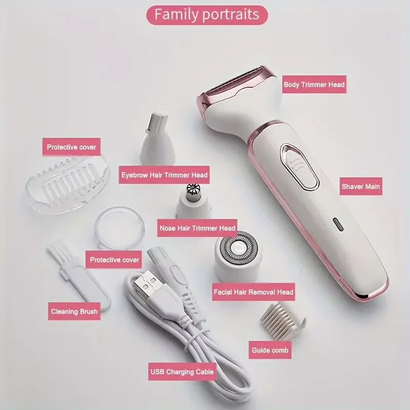 HOMEFISH 4 In 1 Electric Lady Shaver Body Hair Removal Epilator Painless Cordless Trimmer Razor, Gifts For Women
HOMEFISH 4 In 1 Electric Lady Shaver Body Hair Removal Epilator Painless Cordless Trimmer Razor, Gifts For Women