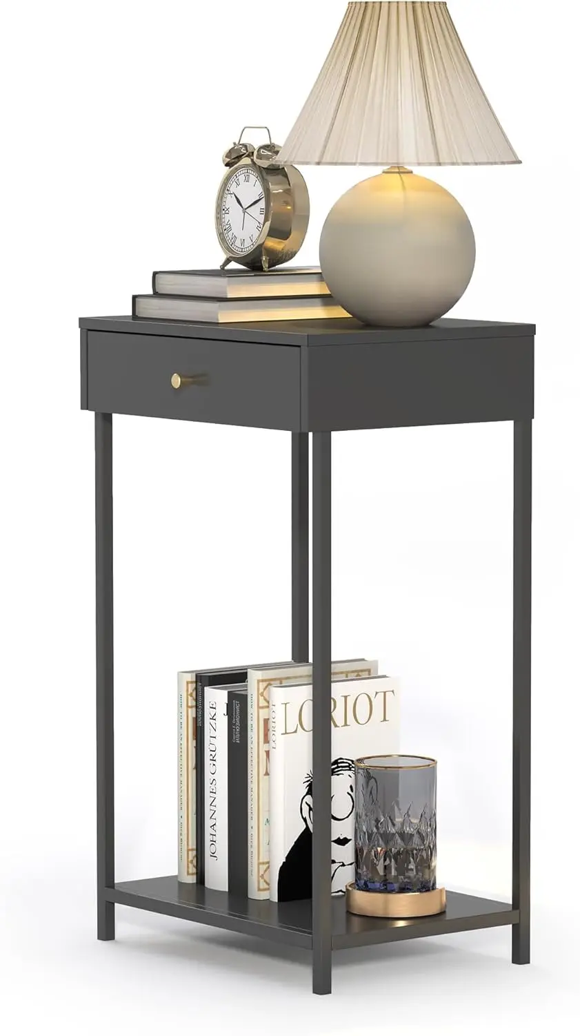 Nightstand,Metal End Table With Drawer,Small Side Table Modern Style With Storage Shelf For Sofa Table For Small Spaces,Living
Nightstand,Metal End Table With Drawer,Small Side Table Modern Style With Storage Shelf For Sofa Table For Small Spaces,Living
