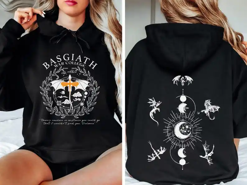 Fourth Wing Double-Sided Hoodie Basgiath War College Sweatshirt Dragon Rider Rebecca Yoros Violet Sorrengail The Empyrean Series
Fourth Wing Double-Sided Hoodie Basgiath War College Sweatshirt Dragon Rider Rebecca Yoros Violet Sorrengail The Empyrean Series