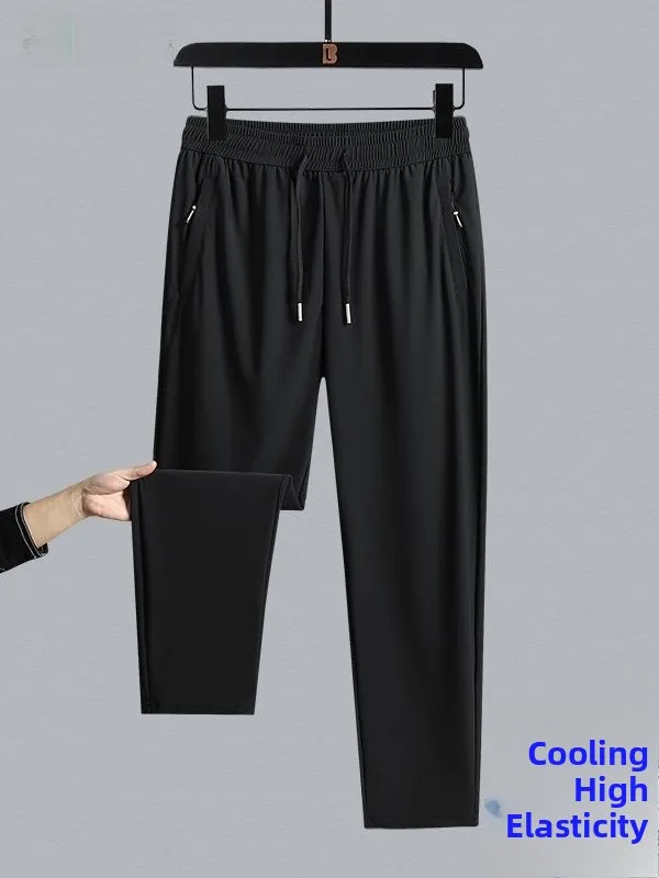 Мужские повседневные брюки из ледяного шелка, летние тонкие брюки Qui Dry Spor, прямые брюки большого размера, дышащие длинные брюки с кондиционером
Мужские повседневные брюки из ледяного шелка, летние тонкие брюки Qui Dry Spor, прямые брюки большого размера, дышащие длинные брюки с кондиционером