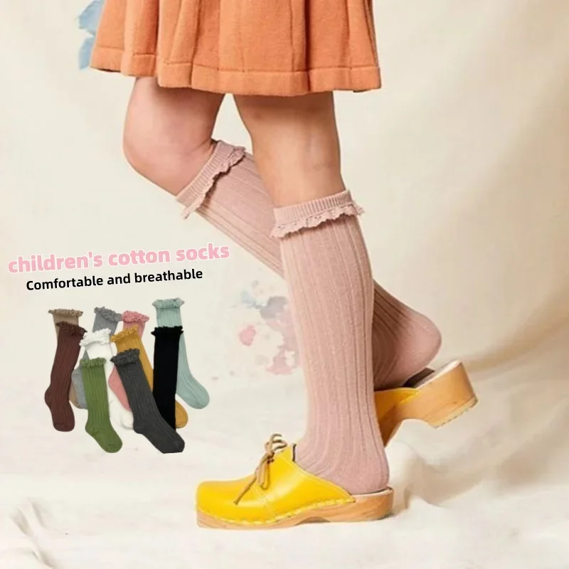 2026 Spring Children Socks Toddler Girls Mid Calf Socks Combed Cotton Ribbed Ruffle Lace Trim Elastic Breathable Daily Kid Socks
2026 Spring Children Socks Toddler Girls Mid Calf Socks Combed Cotton Ribbed Ruffle Lace Trim Elastic Breathable Daily Kid Socks
