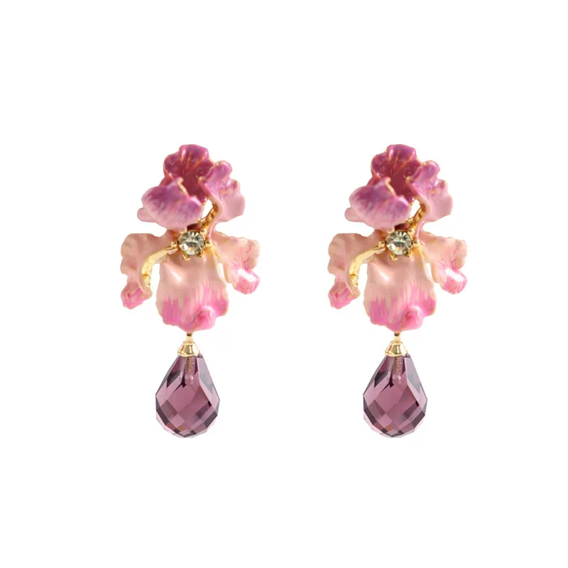 Light Luxury Spring Summer Purple Pink Enamel Iris Petals Graded Waterdrop Gemstone Ear Clip Necklace Temperament New Arrival
Light Luxury Spring Summer Purple Pink Enamel Iris Petals Graded Waterdrop Gemstone Ear Clip Necklace Temperament New Arrival