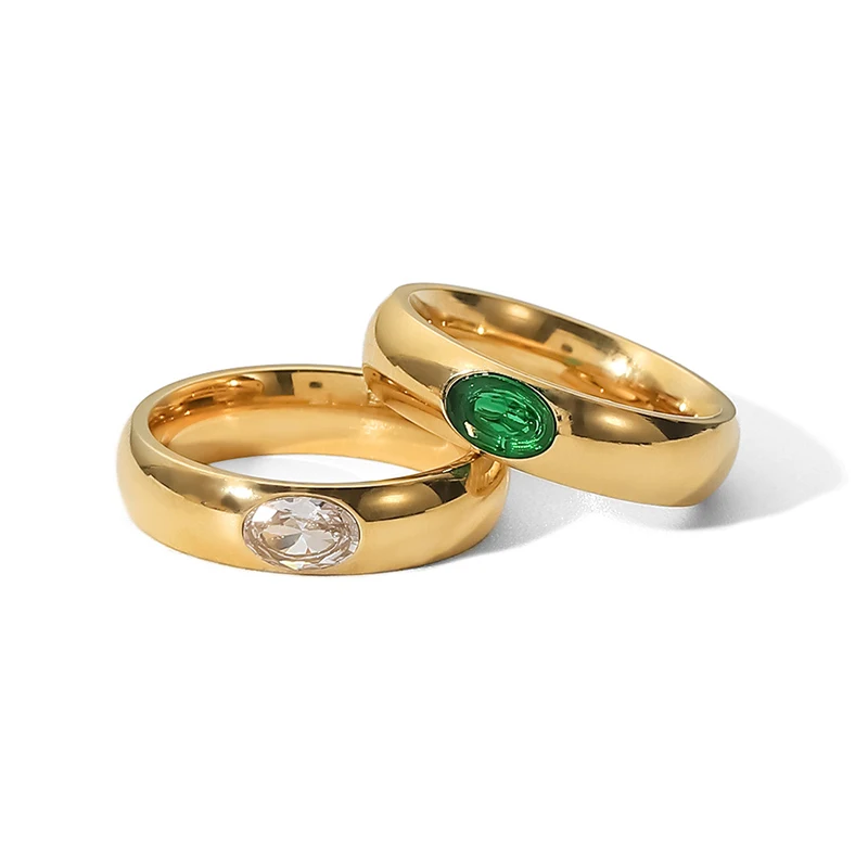 Stylish Waterproof Stainless Steel Cubic Zirconia Oval Band Ring for Wedding Party Green Clear Stone Stacker Ring Women Jewelry
Stylish Waterproof Stainless Steel Cubic Zirconia Oval Band Ring for Wedding Party Green Clear Stone Stacker Ring Women Jewelry