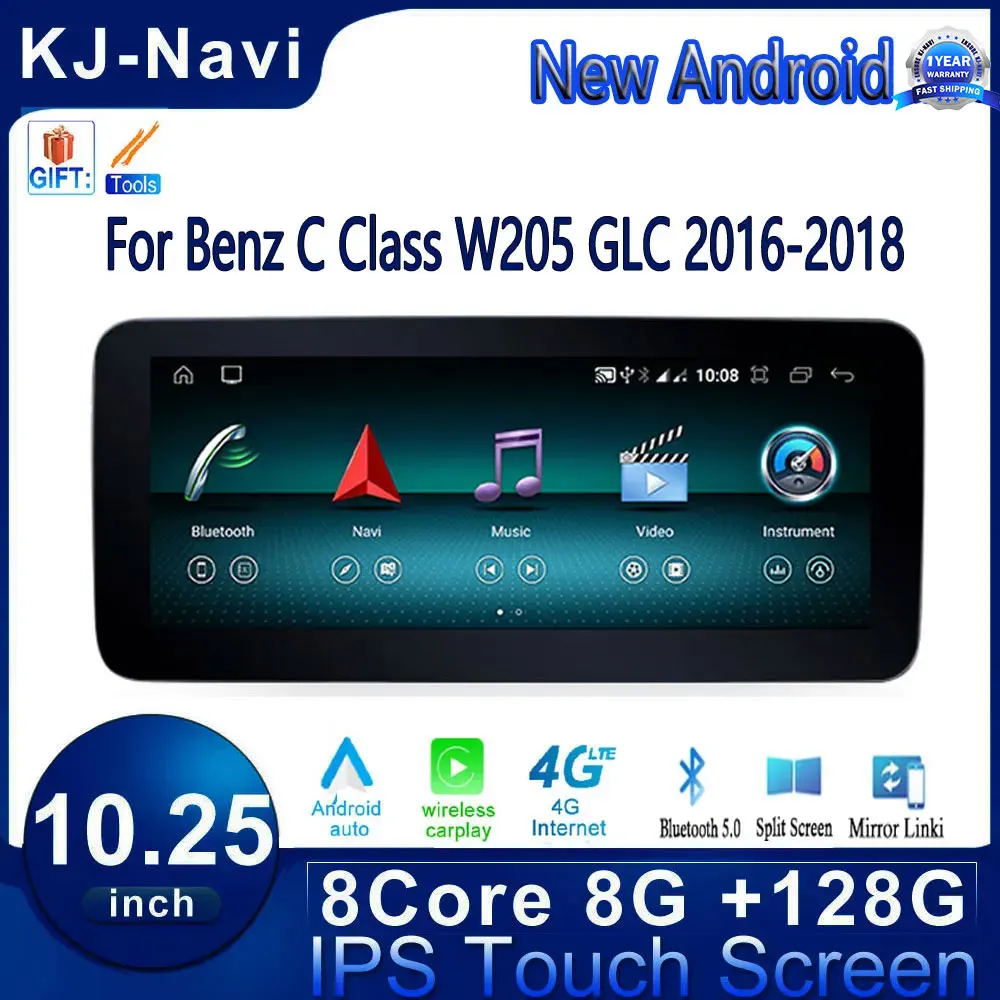 Автомобильный мультимедийный плеер 10,25 дюйма для Benz C Class W205 GLC 2016-2018, аксессуары для Carplay, Видео Радио, Android 14, автомобильные мониторы
Автомобильный мультимедийный плеер 10,25 дюйма для Benz C Class W205 GLC 2016-2018, аксессуары для Carplay, Видео Радио, Android 14, автомобильные мониторы