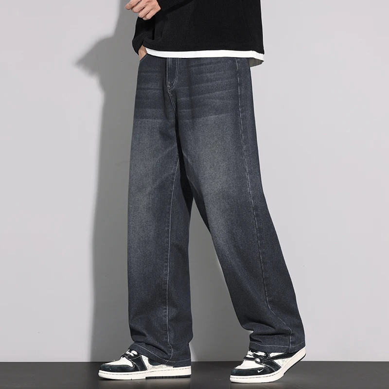 Trendy Men's Loose Straight Leg Jeans Spring Autumn Winter Washed Wide Leg Pants High Waist Drawstring Closure High Street Style
Trendy Men's Loose Straight Leg Jeans Spring Autumn Winter Washed Wide Leg Pants High Waist Drawstring Closure High Street Style