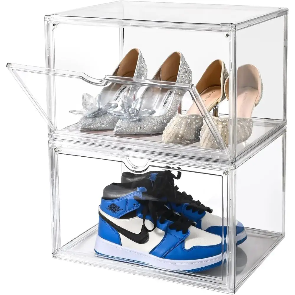 Stackable Shoe Organizer with Magnetic Door, Large Capacity Shoe Storage for US Size 14
Stackable Shoe Organizer with Magnetic Door, Large Capacity Shoe Storage for US Size 14