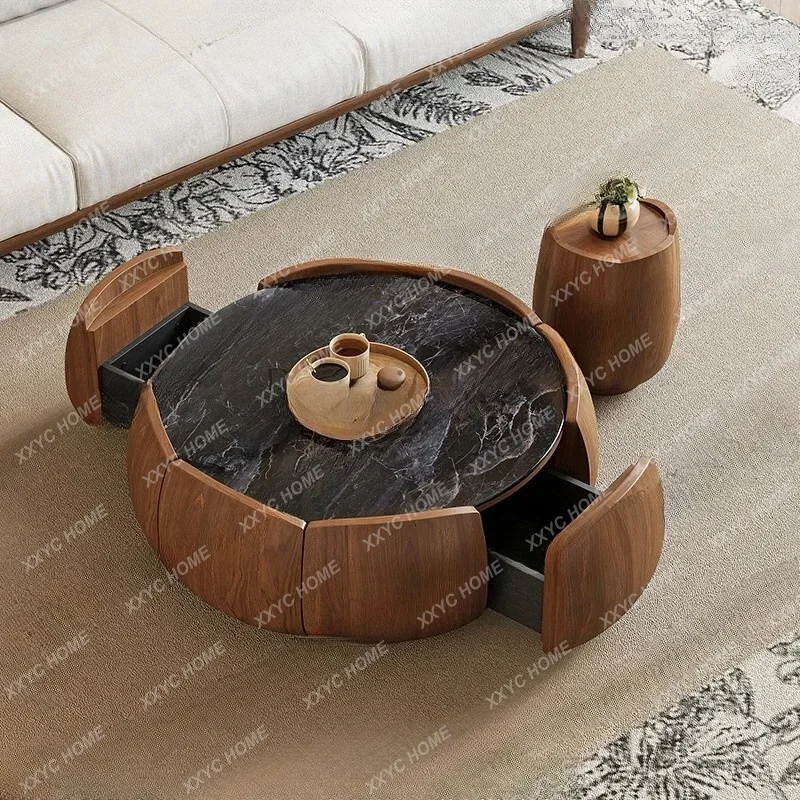 55Vintage Style Marble Coffee Table Wabi-Sabi Style Home Irregular Solid Wood Storage Side Table Set
55Vintage Style Marble Coffee Table Wabi-Sabi Style Home Irregular Solid Wood Storage Side Table Set