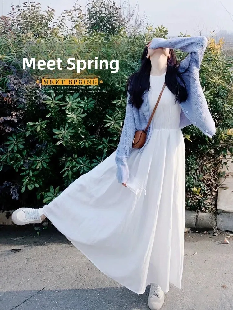 Spring Faion plus Size Women's Knitted Cardigan Dr Set Casual Sle Long Sve round Ne Button up Two Piece Ensemble
Spring Faion plus Size Women's Knitted Cardigan Dr Set Casual Sle Long Sve round Ne Button up Two Piece Ensemble