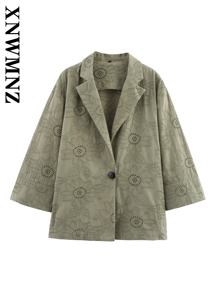 XNWMNZ 2025 Summer Female Casual Simple Nine Quarter Sleeve Top Chic Spring Lady Green Notched Collar Blazer Fashion Suit Coat
XNWMNZ 2025 Summer Female Casual Simple Nine Quarter Sleeve Top Chic Spring Lady Green Notched Collar Blazer Fashion Suit Coat