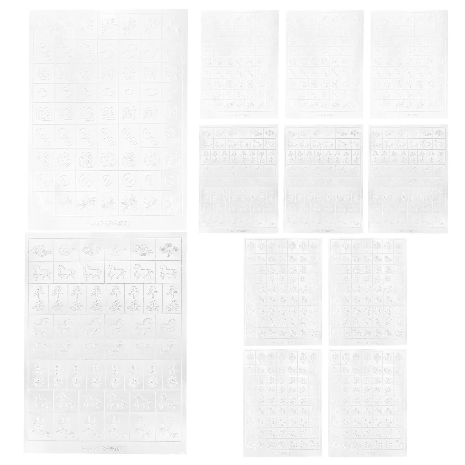 12Pcs Hollow Nail Stencils Set Chinese New Year Theme Gold Lantern Yuanbao Patterns Manicure Sticker Sheets for Professional
12Pcs Hollow Nail Stencils Set Chinese New Year Theme Gold Lantern Yuanbao Patterns Manicure Sticker Sheets for Professional