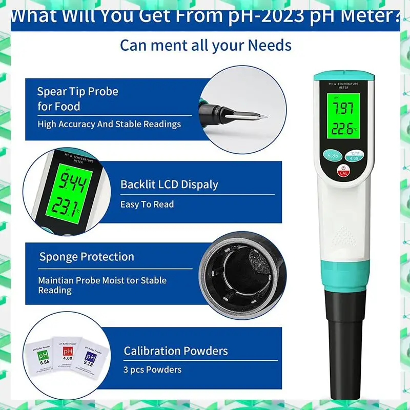 FIZP PH Meter With ATC Food PH Tester Waterproof Digital Food PH Meter With High Accuracy PH/Temperature Probe
FIZP PH Meter With ATC Food PH Tester Waterproof Digital Food PH Meter With High Accuracy PH/Temperature Probe