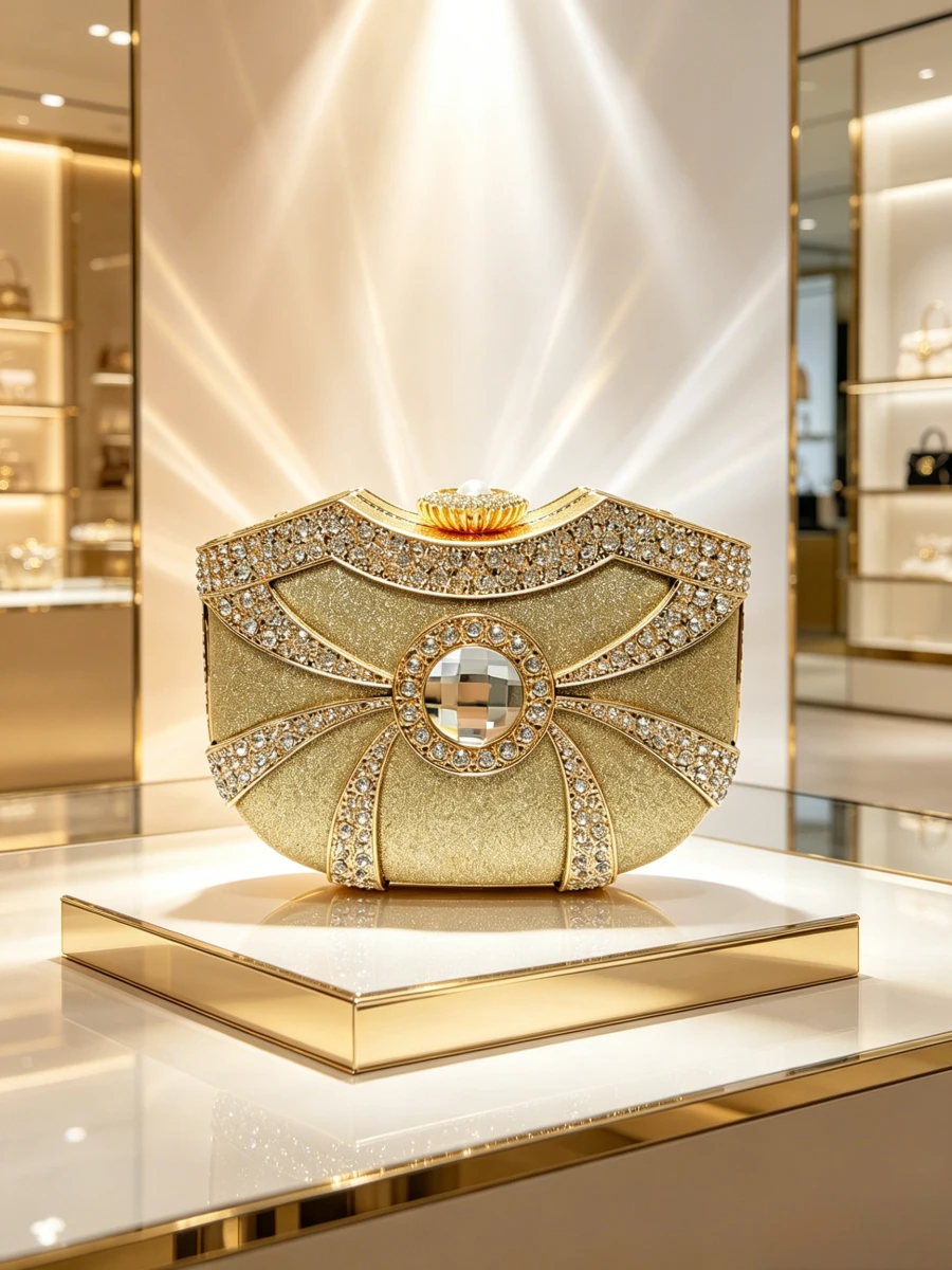 Champagne Gold Radiant Pattern Pearl Top Clasp Oval Crystal Clutch Women Elegant Evening Bag For Middle Aged Ladies Prom Wedding
Champagne Gold Radiant Pattern Pearl Top Clasp Oval Crystal Clutch Women Elegant Evening Bag For Middle Aged Ladies Prom Wedding