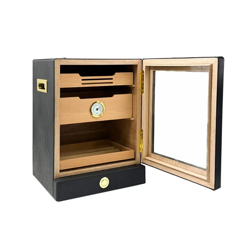 Роскошный 3-слойный кедровый деревянный настольный шкаф для сигар 100CT Электрический шкаф для хьюмидора для сигар с гигрометром и увлажнителем
Роскошный 3-слойный кедровый деревянный настольный шкаф для сигар 100CT Электрический шкаф для хьюмидора для сигар с гигрометром и увлажнителем