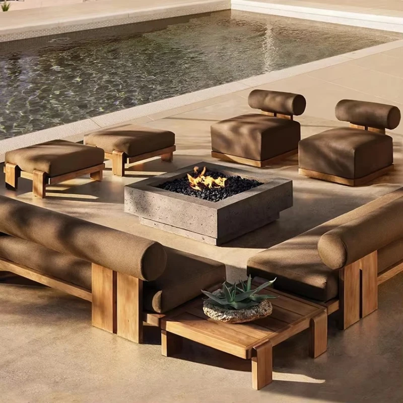Luxury outdoor teak sofa set for courtyard villa and garden lounge furniture
Luxury outdoor teak sofa set for courtyard villa and garden lounge furniture