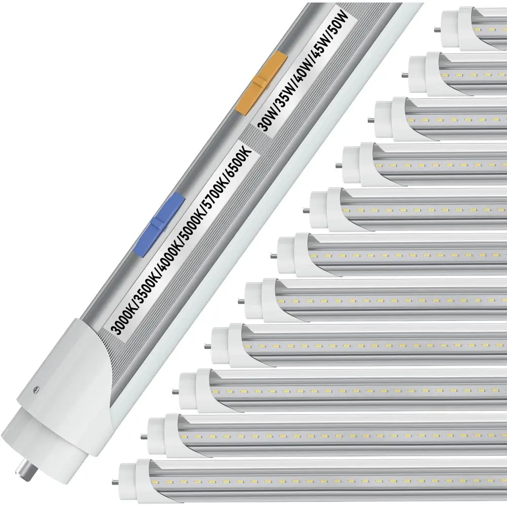 ETL Listed T8/T12 LED Light Bulbs 8 oot, 5 Power(30W-50W)& 6CCT(3000K-6500K) All in 1, Plug & Play or Ballast Bypass,T8 luoresce
ETL Listed T8/T12 LED Light Bulbs 8 oot, 5 Power(30W-50W)& 6CCT(3000K-6500K) All in 1, Plug & Play or Ballast Bypass,T8 luoresce