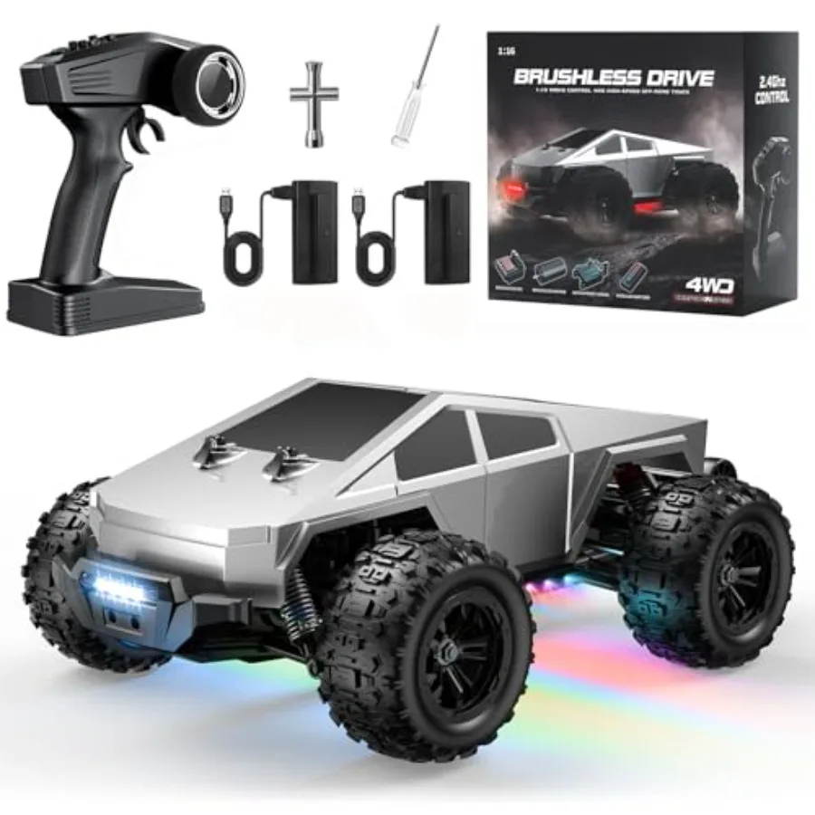 Adult off-road RC car, brushless motor, red, 35mph speed with 4x4 all-terrain capability and colorful LED lights
Adult off-road RC car, brushless motor, red, 35mph speed with 4x4 all-terrain capability and colorful LED lights