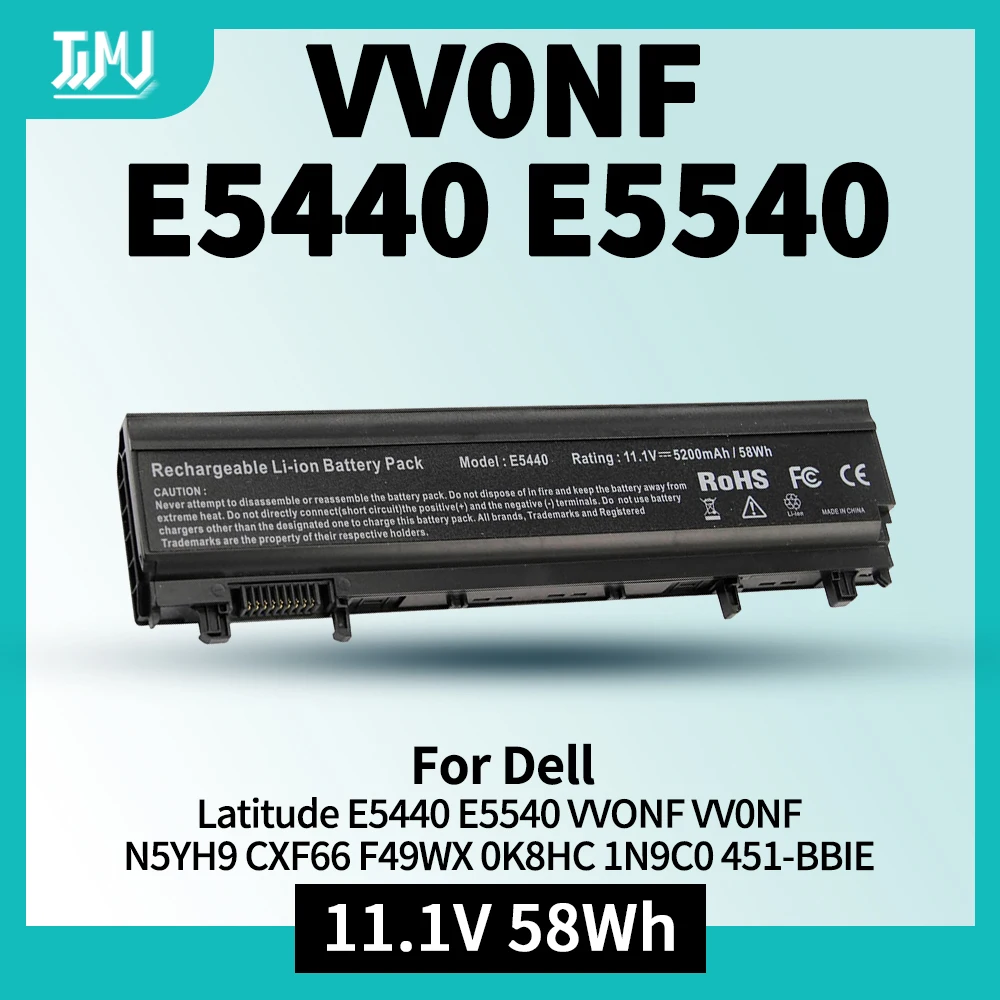 Laptop Battery for Dell Latitude E5440 E5540 Battery Type VVONF VV0NF N5YH9 CXF66 F49WX 0K8HC 1N9C0 451-BBIE 11.1V 58Wh 6Cell
Laptop Battery for Dell Latitude E5440 E5540 Battery Type VVONF VV0NF N5YH9 CXF66 F49WX 0K8HC 1N9C0 451-BBIE 11.1V 58Wh 6Cell