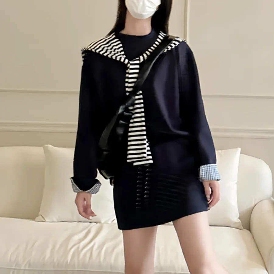 Ранняя осень, повседневный шикарный американский клетчатый свитер с длинным светом, топ, юбка трапециевидной формы, комплект из двух предметов, женская мода
Ранняя осень, повседневный шикарный американский клетчатый свитер с длинным светом, топ, юбка трапециевидной формы, комплект из двух предметов, женская мода